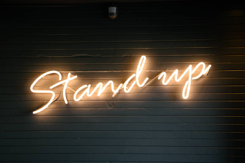 Stand up lit up sign