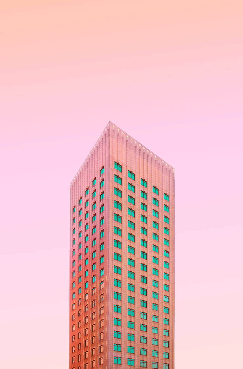 Pink office building