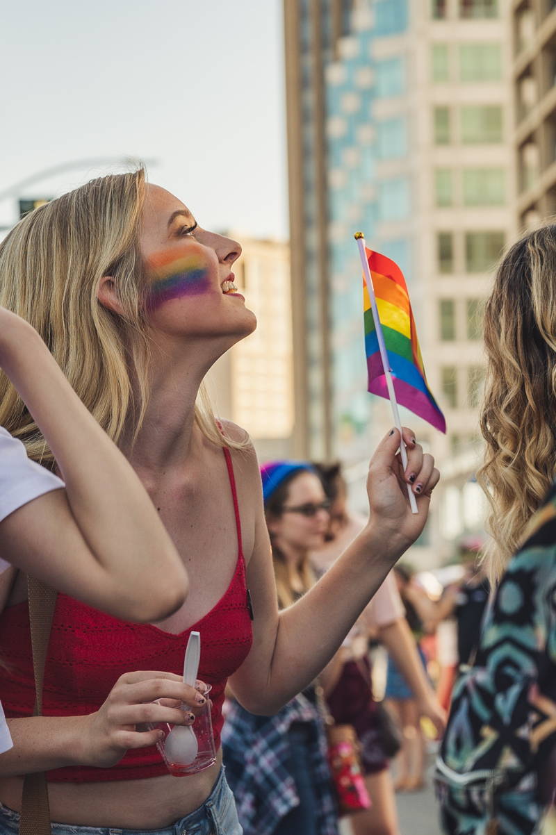 Woman celebrating LGBTQ pride