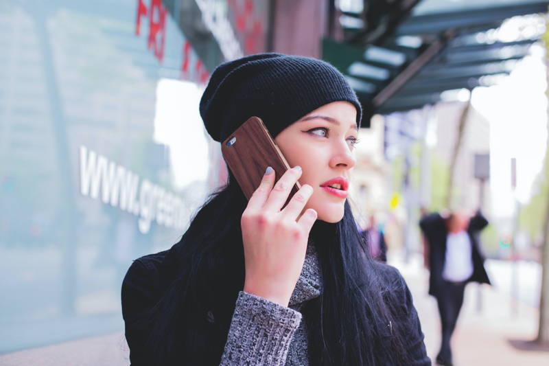 Woman listening on the phone