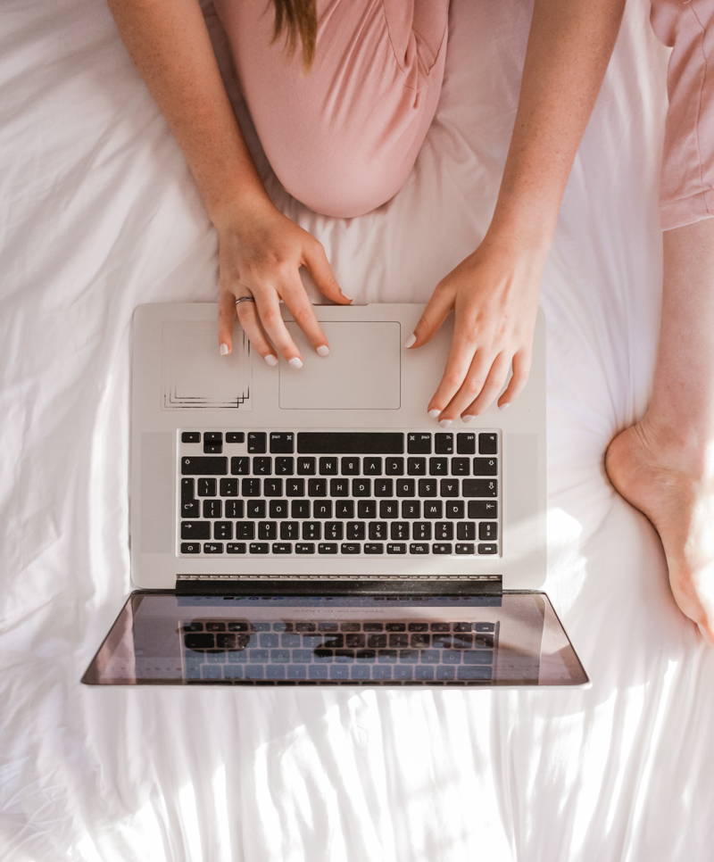 Woman doing the Myers-Briggs quiz on a laptop