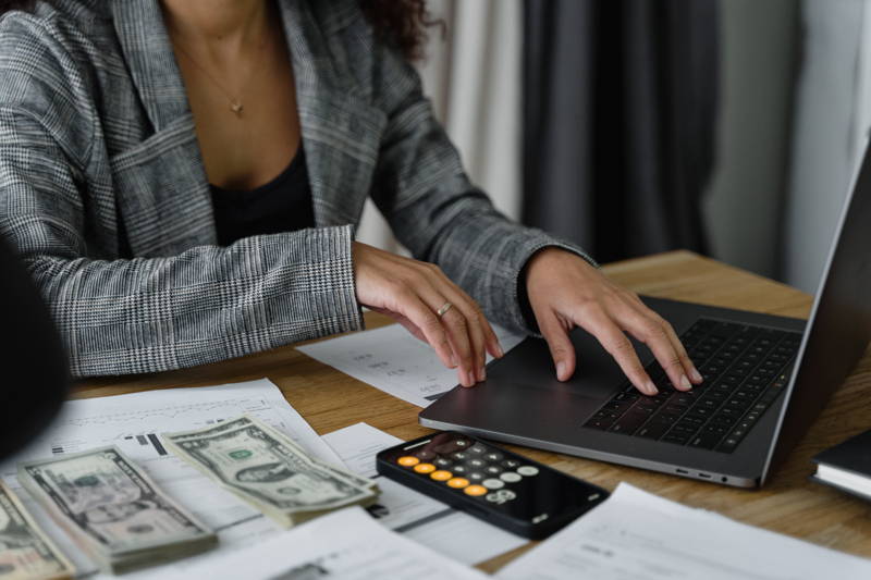 woman calculating desired salary
