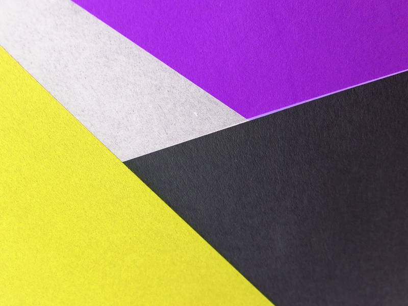Purple, yellow, black, and gray abstract image