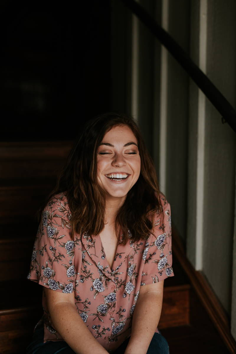 Woman smiling and laughing